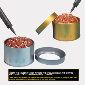 Bola de alambre de acero inoxidable para limpieza de puntas de soldador con base antideslizante, herramienta de limpieza sin residuos para PCB y trabajos de retrabajo - Product Image 6