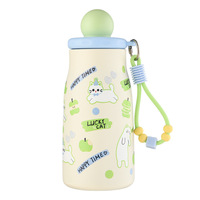 Tasse isotherme en acier inoxydable en forme de gourde, motif dessin animé, pour filles, cadeau de Noël portable avec fonction anti-chute