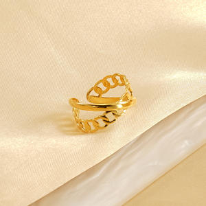 Holle geometrische <span class=keywords><strong>ring</strong></span>, verkleuringsvrij, damesmode <span class=keywords><strong>ring</strong></span>, 18K verguld roestvrijstalen <span class=keywords><strong>ring</strong></span> voor dames - Product Image 2