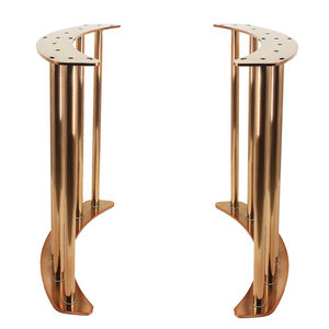 Patas decorativas de mesa de Metal cromado pulido, Base de mesa de comedor dorada de acero inoxidable para café - Product Image 1