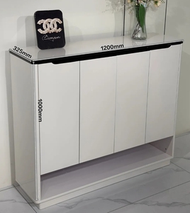 Mueble Zapatero Moderno Blanco con Puertas, Organizador de Almacenamiento Cerrado para Entrada/Hall, de Pie - Product Image 3