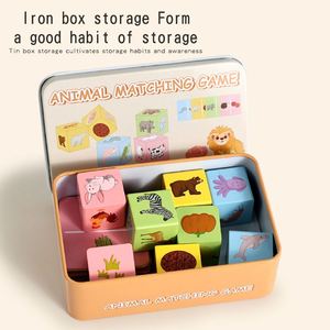 Preschooler Colorful Creative Toy Animal and It Food Matching Block Early Educational Wooden Cube <b>Puzzle</b> - Product Image 6