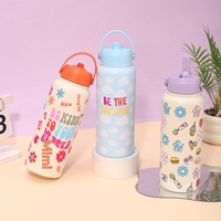 Bouteille isotherme portable en acier inoxydable 316, grande capacité, à double paroi sous vide, avec paille, idéale pour les étudiants