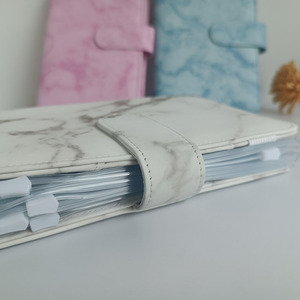 Quaderno a fogli mobili in pelle PU in marmo a basso prezzo di fabbrica A6 buste per contanti Kit libretto finanziario copertina per raccoglitore di Budget di classe - Product Image 6