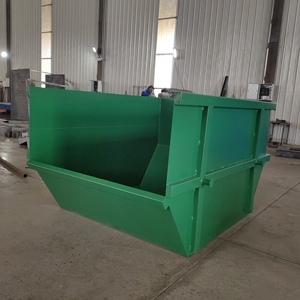 Cubo de chatarra de acero al carbono de alta calidad, tipo basculante, carretilla elevadora móvil, contenedor de salto - Product Image 3