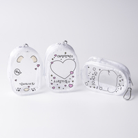 Dessin animé Labubu Pvc Transparent clair sac de rangement clair Pvc vitrine porte-clés pour boîte aveugle poupée Mini poupée présentoir