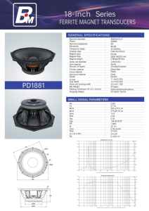 Subwoofer para exteriores de 18 pulgadas Imán de ferrita de Bobina de voz de 5 pulgadas para un rendimiento profundo de baja frecuencia 2000W Salida 8ohm - Product Image 5