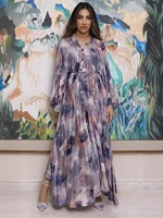 Nouvelle Arrivée 2026 – Robe Plissée Unie Style Européen et Américain Vintage, Imprimée Personnalisée Motifs Plantes et Fleurs Printanières, Coupe Intégrale