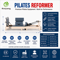 Reformer Pilates pliable en bois d’érable avec pieds réglables Machine de fitness professionnelle pour studio et maison