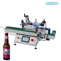 Applicateur d'étiquettes semi-automatique de table pour contenants, verres à vin, flacons ronds en plastique, machines d'étiquetage de date sur les bouteilles