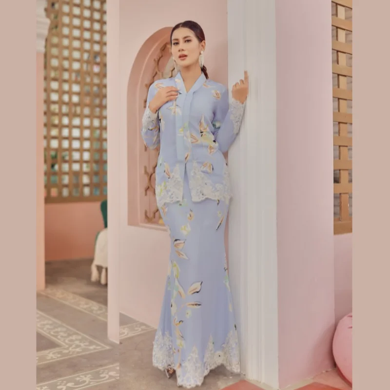 modern dress malaysia Modern Kebaya Dress for Women | Elegant Embroidered Baju Kurung with Lace &  Sequins
