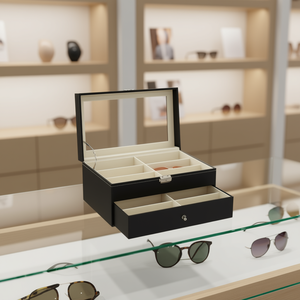 Organizador de cajones para guardar gafas, estuche con cerradura de 12 ranuras para exhibir gafas de sol y regalo óptico - Product Image 2