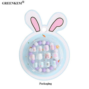 Juego de Uñas Autoadhesivas con Pulsera, Orejas de Conejo de Dibujos Animados Coloridos, Juego de Uñas para Niños, Prensa <span class=keywords><strong>en</strong></span> Uñas, 12 Unidades, Nuevo - Product Image 3