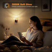 Veilleuses décoratives LOHAS à luminosité réglable avec capteur crépusculaire, veilleuses LED en verre en forme de fleur pour couloir et décoration de coiffeuse