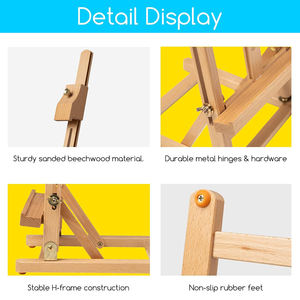 Chevalet <span class=keywords><strong>de</strong></span> table réglable en bois <span class=keywords><strong>de</strong></span> hêtre massif pour <span class=keywords><strong>toiles</strong></span> <span class=keywords><strong>de</strong></span> peinture, art et artisanat, jusqu'à 40 cm <span class=keywords><strong>de</strong></span> hauteur - Product Image 5