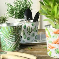 8 ensembles de pots de fleurs à base de plantes seaux flamants roses en métal adaptés aux petites plantes galvanisé Cactus plante Pot décor de jardin