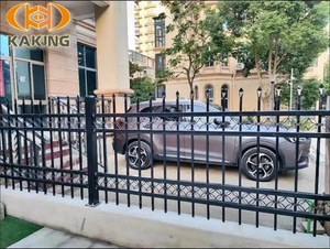 4x6 piedi barra rotonda nera scherma fattoria prefabbricata lancia in alluminio estrusione porta scorrevole cancello e pannelli recinzione battente Post - Product Image 4