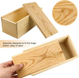 Boîte en bois rectangulaire de conception moderne faite à la main, écologique, à peindre soi-même, pour ranger les jouets des enfants - Product Image 3