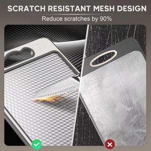 Planche à découper décorative double face en acier inoxydable et paille de blé PP avec meuleuse affûteuse Bloc à découper pour la cuisine - Product Image 5