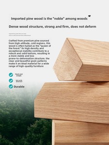 Mueble <span class=keywords><strong>de</strong></span> TV Moderno Multifuncional Estilo Cabaña <span class=keywords><strong>de</strong></span> Pino Macizo, con 3 Cajones, Puertas Dobles, Unidad <span class=keywords><strong>de</strong></span> Piso <span class=keywords><strong>de</strong></span> Baja Altura, Muebles para el Hogar - Product Image 3
