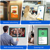 Écran publicitaire mural commercial 23,8 pouces 1920x1080 avec écran tactile, RK3576S, 4 Go de RAM, 64 Go de stockage, WiFi 6, NFC