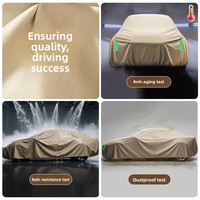 Housse de voiture en tissu Oxford épais doublée de polaire, anti-UV, imperméable, anti-neige, isolante thermiquement, adaptée à toutes les saisons