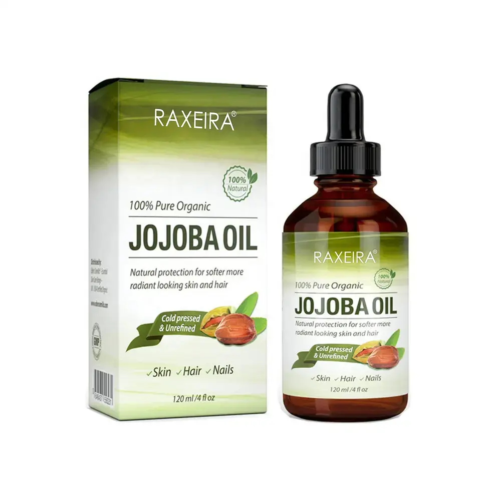 Private Label all'ingrosso olio di Jojoba biologico per la pelle del viso 100% idratante puro olio di Jojoba