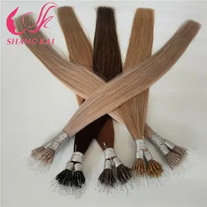 Top Quality 100% Natural Human Double Drawn Keratin Micro Nano Plastic Tip Hair For Woman