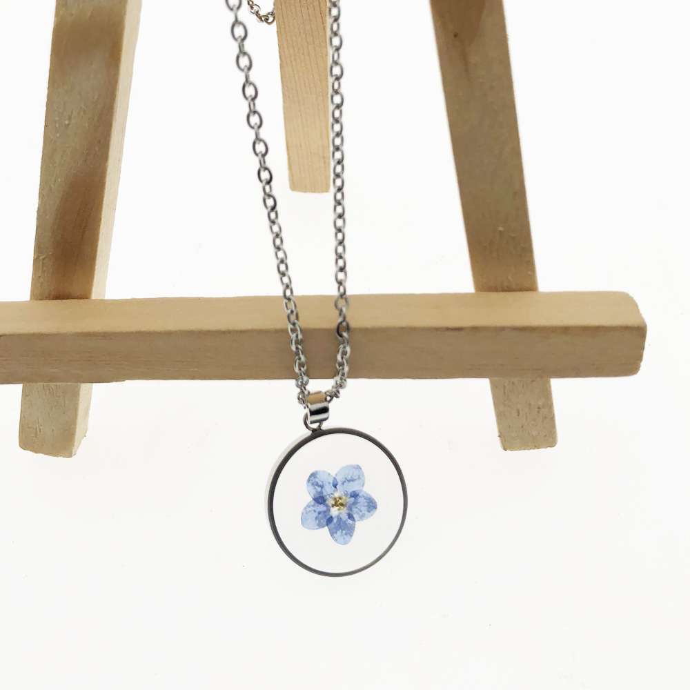 1 pcs forget me not necklace