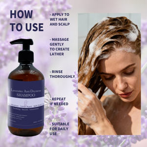 Champú Orgánico Natural de Lavanda para Cabello Graso, Reparación del Cuero Cabelludo, Cabello Dañado y con <span class=keywords><strong>Caspa</strong></span> - Product Image 5