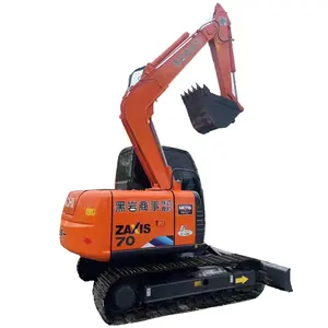 Pelleteuse Hitachi d'occasion Equipement lourd Petite pelleteuse sur chenilles Hitachi ZX70 d'occasion Machine japonaise d'origine