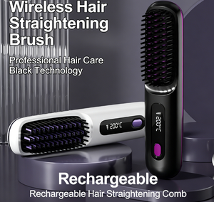 Brosse lissante sans fil en céramique, mini, rechargeable par USB, ions négatifs, 3 températures, pour la maison et les voyages - Product Image 5