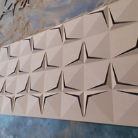 Grand panneau décoratif mural étanche 3D en bois massif Design ondulé motif géométrique panneau de densité moderne ménage