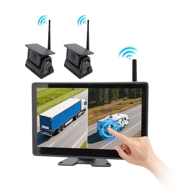 OEM Factory 10.1 Inch Touch Screen Wireless Backup System with Solar Power Magnetic Camera 100% Wire-Free Truck RV Bus Safety