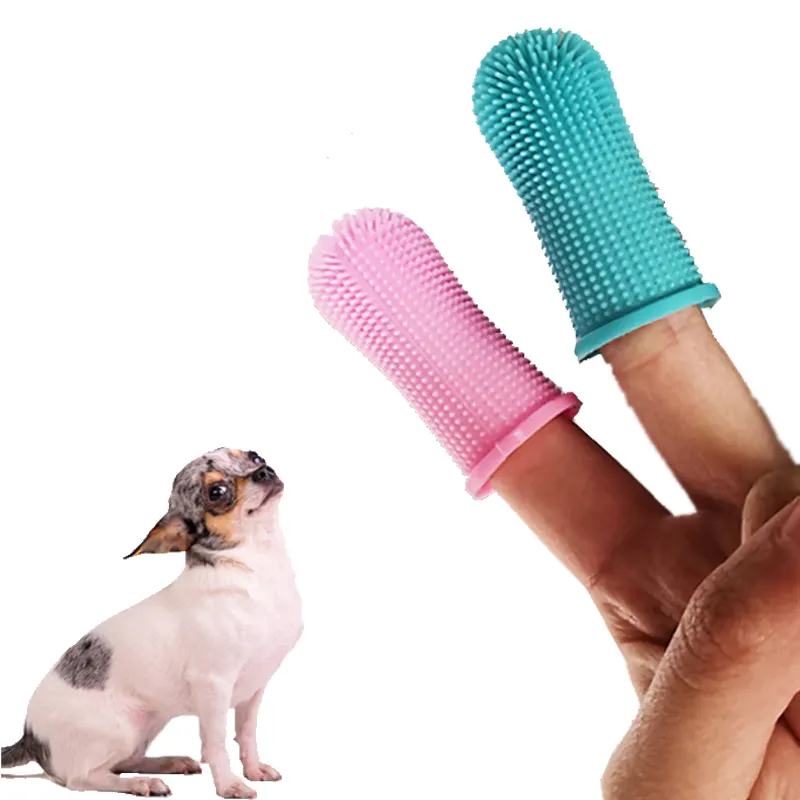 Soft Pet Finger Toothbrush Teeth Care Dog Brush Wholesale High Quality Silicone Grooming Tools for Puppy Small Dog 3.3*6cm 11.6g