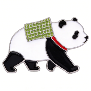 Épinglette personnalisée en métal Panda, badge émaillé, emblème électroplaqué pour vêtements, souvenir, cadeau promotionnel - Product Image 1