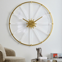Horloge murale grande maison décorative maison Accent 91.44*5.08*91.44CM noir blanc grande horloge murale pour salon