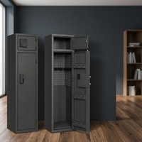 Caja Fuerte Electrónica con Contraseña para Armas, Llaves de Emergencia, Luz LED, Acero Laminado en Frío, Almacenamiento de Artículos Largos, para Hogar, Oficina, Comercial