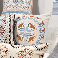 Coussin de couverture Jacquard en coton écologique de luxe Décoration intérieure Oreiller tissé pour la lecture et le repos au lit