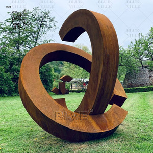 Sculpture de <span class=keywords><strong>rose</strong></span> en acier corten rouillé, grande taille, décoration de jardin d'extérieur, statue de paysage de parc, BLVE - Product Image 6