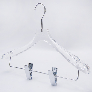 Logo personnalisé Cintre pour magasin de vêtements Organisateur de vêtements en plastique transparent populaire avec économie de benzène Cintre en acrylique vide pour vestes - Product Image 1