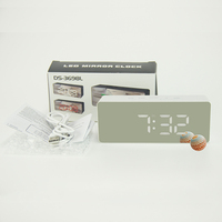 Horloge de table numérique électronique intelligente LED EMAF Home Decor, effet miroir, réveil numérique avec fonction snooze et rétroéclairage