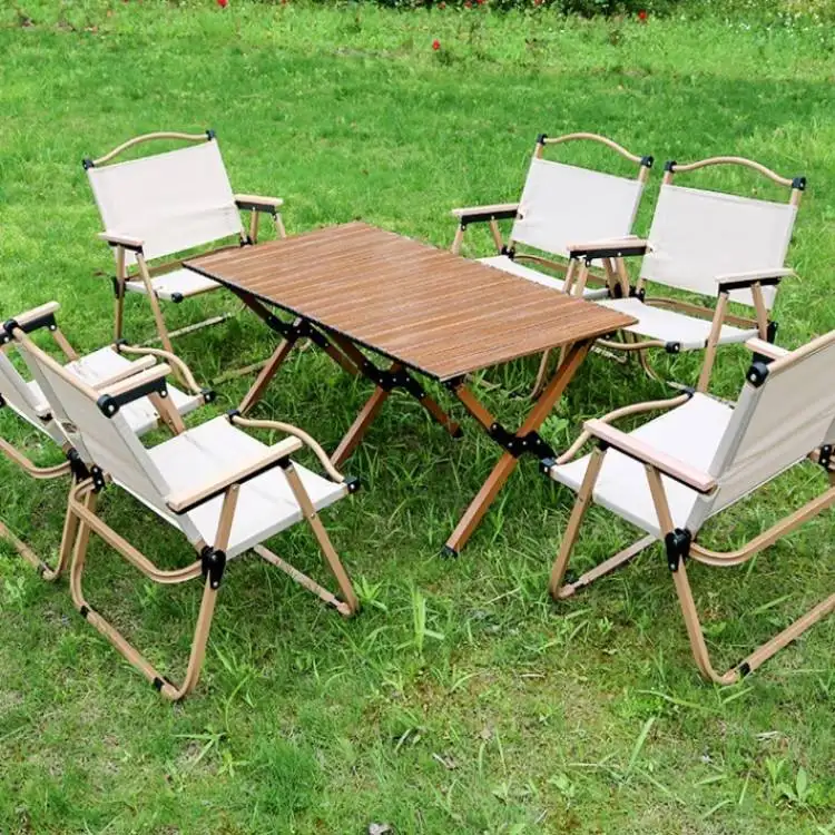 Hot Sales Foldable Outdoors removable Camping Table And Chairs For garden banquet hotel party wooden
