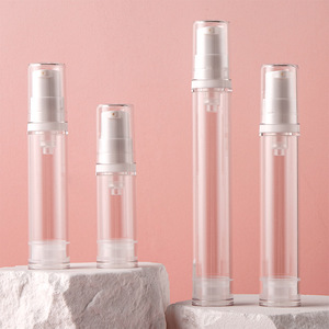 Thử nghiệm loại 5ml 10ml rõ ràng Acrylic không có không khí bơm chai refill phun nhỏ không có không khí chai cho kem mỹ phẩm với nắp rõ ràng - Product Image 2