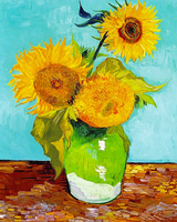 Dafen grande vente en gros le plus bas prix de haute qualité à la main Van Gogh tournesol peinture à l'huile Reproduction toile pour décoration murale Art