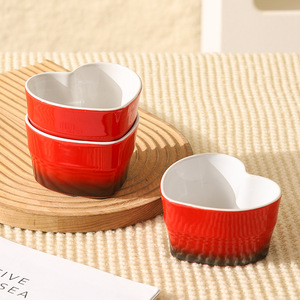 Factory direct sales of high-end ceramic heart-shaped bowls, baking tools, pudding bowls, household souffl dessert bowls, - Product Image 4