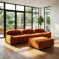 Großhandel Vakuumkomprimiertes Stoffsofa-Set, Knochenloses Modulares Ecksofa mit Schwammfüllung für Massenversand