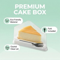 Nouvelle conception de boîte à gâteau triangulaire transparente avec fourchettes, contenants pour tranches de gâteau triangulaires, boîtes à gâteau pour cheesecake, mini-tarte, boîte à gâteau