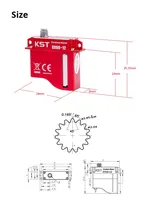 Micro-servo sans noyau en métal ultra-pression KST SV08-12, double mode d'installation, pour hélicoptères RC, planeurs, jouets électriques, unisexe, 14