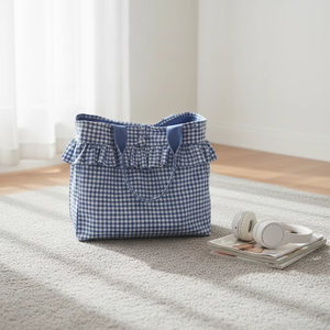 Borse Tote da Donna Classiche in Tessuto Gingham di Alta Qualità, Riutilizzabili per Viaggi e Shopping - Product Image 1
